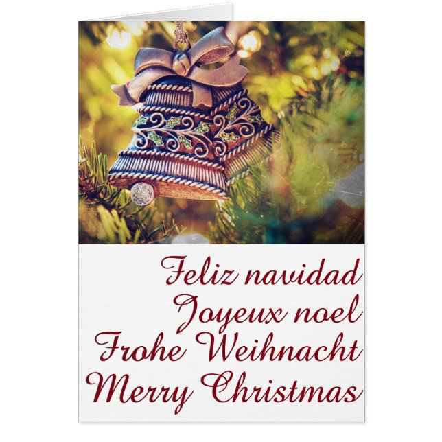 Cartão Tema de Natal com dois sinos (Frente)