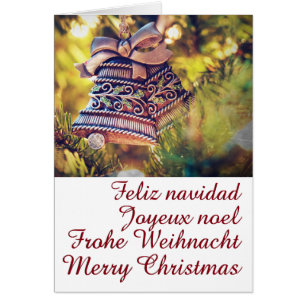 Cartão Tema de Natal com dois sinos