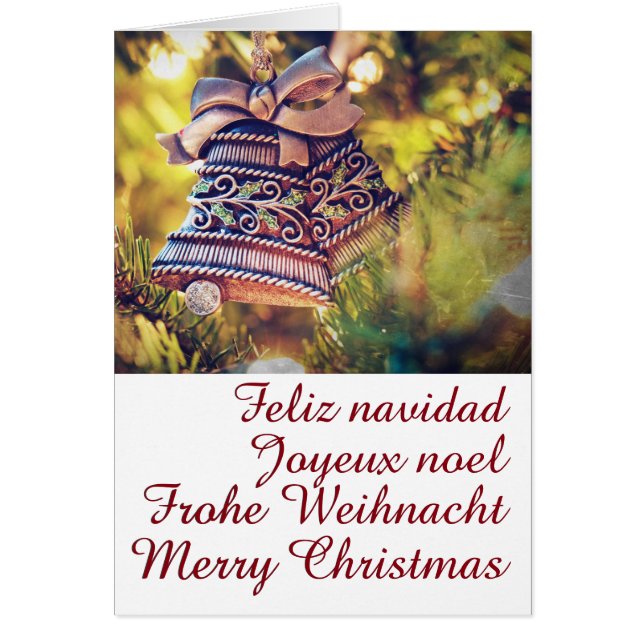 Cartão Tema de Natal com dois sinos (Frente)