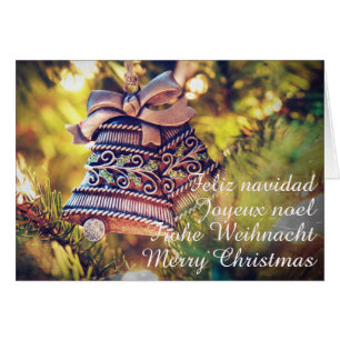 Cartão Tema de Natal com dois sinos