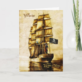 Cartão Tema de Pirata Engraçado de Reforma com Vintage