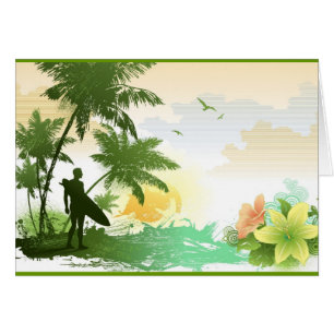 Cartão Tema de Surfer