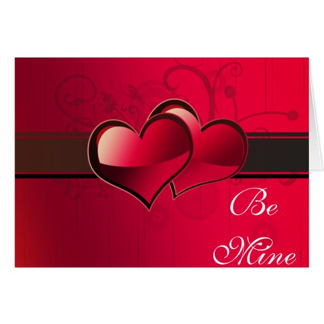 Cartão Tema do Amor dos Corações (Frente Horizontal)