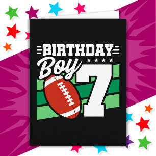 Cartão Tema do Partido de Futebol de 7 anos 7 Aniversário
