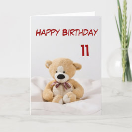 Cartão Tema do urso de 11 de Feliz Aniversário