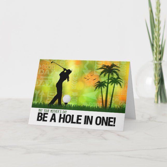 Cartão Tema Esportivo de Golfe do dia de as mães (Frente)