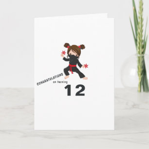Cartão Tema Ninja Cumprimento de Aniversário