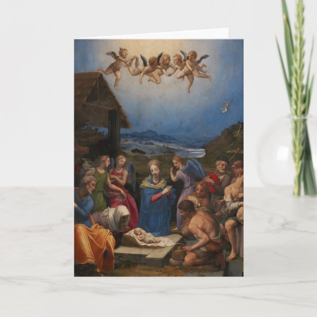 Cartão Tema Religioso da Natividade (Frente)