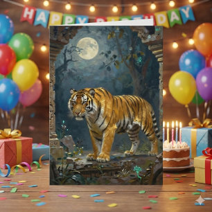 Cartão Tema Tigre Feliz Aniversário Sobrinho