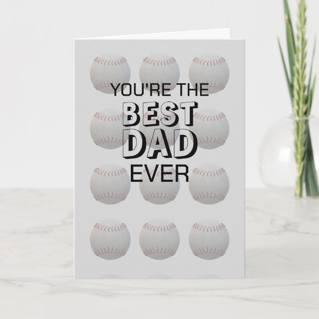 Cartão temático de baseball de dia de os pais de J (Frente)