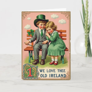 Cartão Temático Vintage Irlandês para Crianças