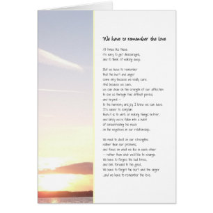 Cartão Temos que nos lembrar do amor...relacionamentos