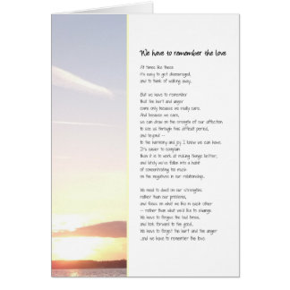 Cartão Temos que nos lembrar do amor...relacionamentos