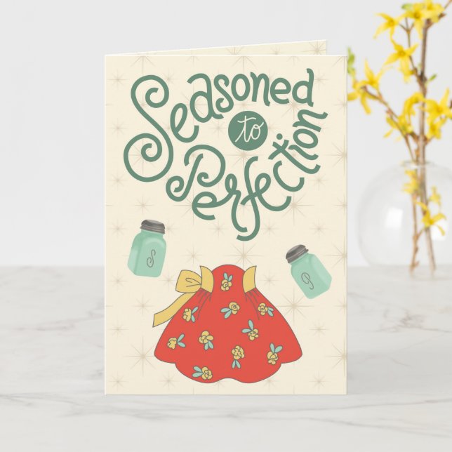 Cartão Temperado à Perfeição – Piada de comida engraçada (Flor Amarela)