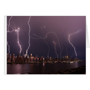 Cartão Tempestade de raios sobre Manhattan, NYC