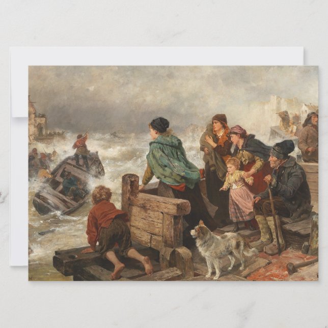 Cartão Tempestade na costa (por Rudolf Jordan) (Frente)