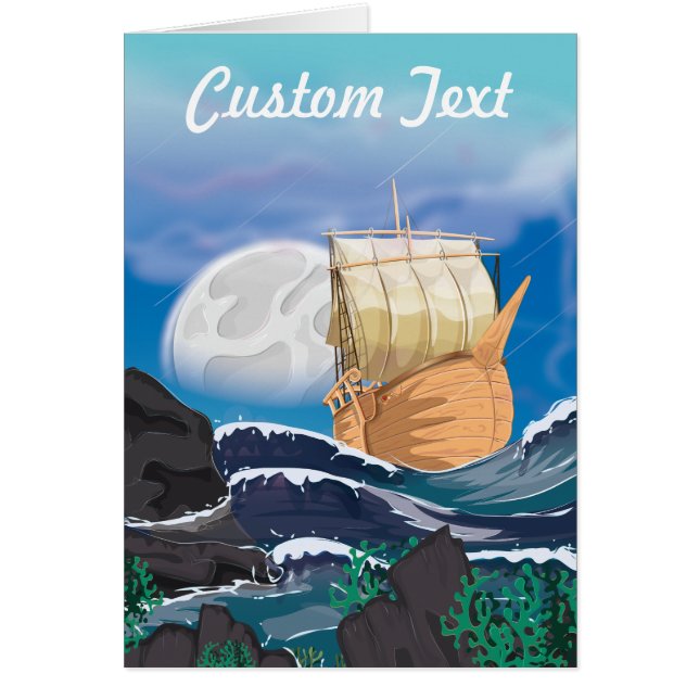 Cartão Tempestade no Oceano (Frente)