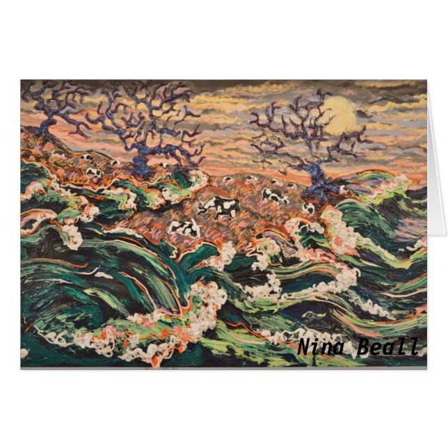 Cartão "Tempestades que fabricam cerveja," por Nina Beall (Frente Horizontal)