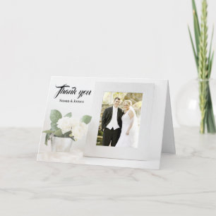 Cartão Template photo picture frame wedding thank you,