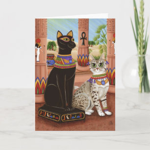 Cartão Temple of Bastet Egypt Bast Goddess Cat Art Card
