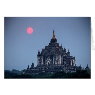 Cartão Templo Budista Ao Pôr do Sol