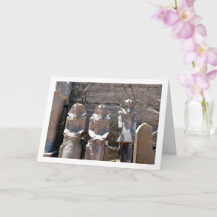 Cartão Templo de Karnak, Estátuas no Pátio Chachette