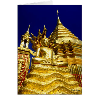 Cartão Templo de ouro - Chiang Mai - Tailândia