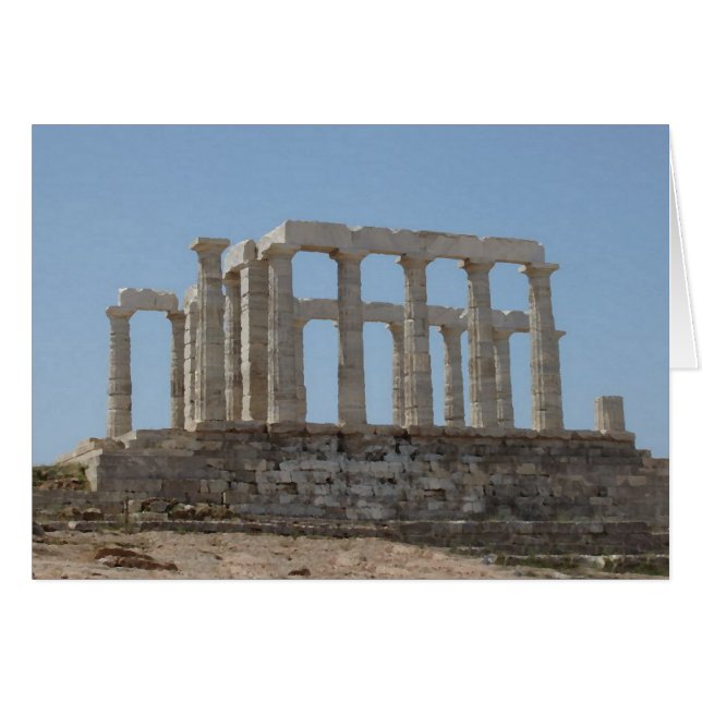 Cartão Templo de Poseidon no Cabo Sounion (Frente Horizontal)