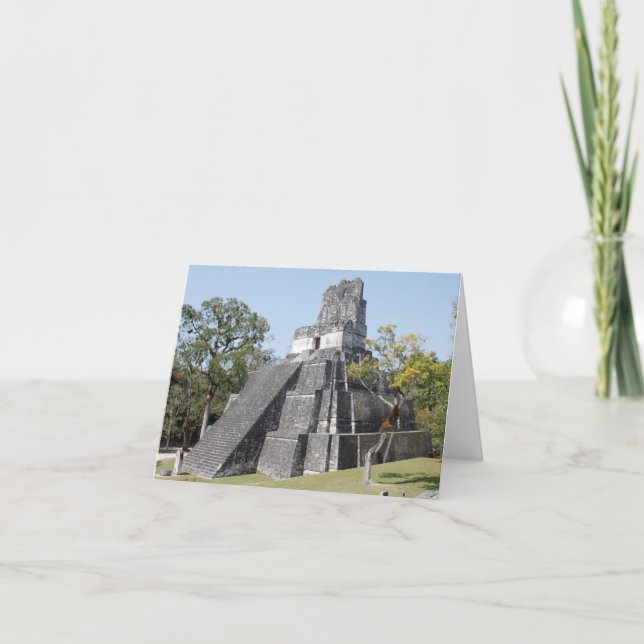 Cartão Templo de Ruínas Tikais da Guatemala (Frente)