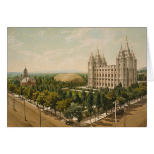 Cartão Templo Salt Lake City quadrado Utá em 1899