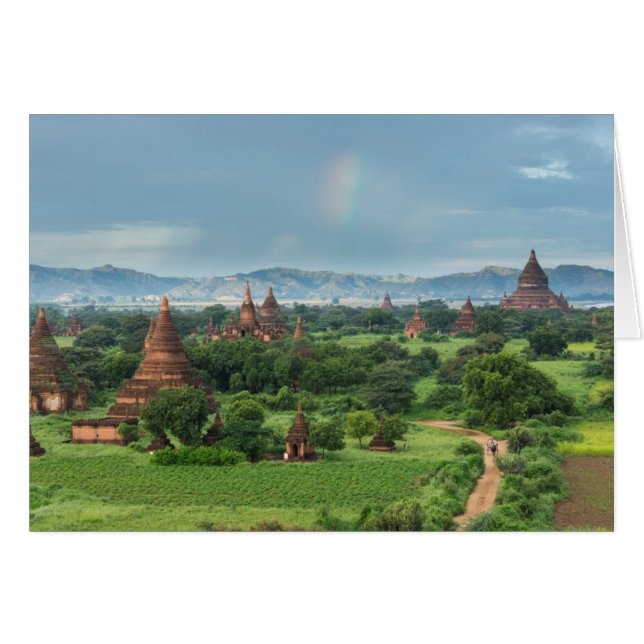 Cartão Templos em Bagan, Myanmar (Frente Horizontal)