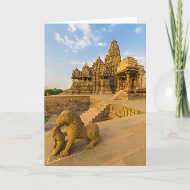 Cartão Templos hindus em Khajuraho (Frente)