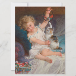 Cartão Tempo de Reprodução: Rapariga Brincando com seu Pe