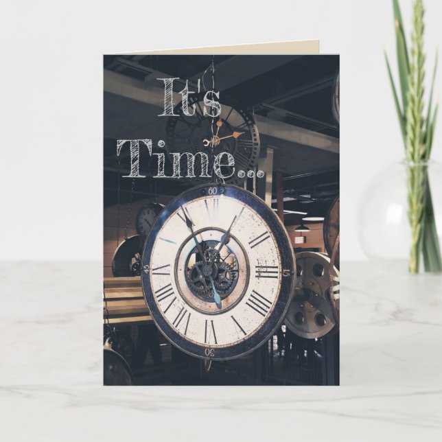 Cartão Tempo do aniversário (Frente)