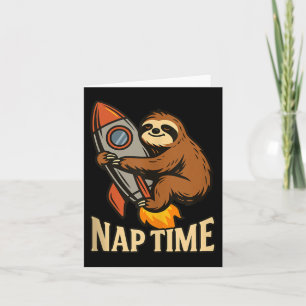 Cartão Tempo Nap Foguete Foguete Engraçado Gentil Humor P