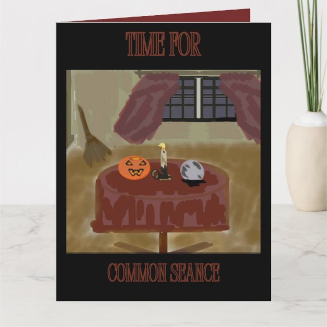 Cartão Tempo Para O Halloween De Seance Comum (Frente)
