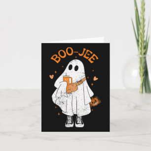 Cartão Temporada Assustadora Fantasma Fofo Halloween Bouj