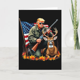 Cartão Temporada de Caça ao Veado Camuflada Bandeira EUA