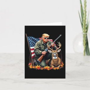 Cartão Temporada de Caça ao Veado Camuflada Bandeira Trum