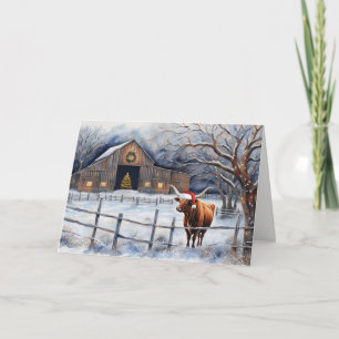Cartão Temporada de Férias de Natal Cowboy Country Wester
