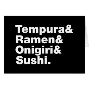 Cartão Tempura & Ramen & Onigiri & Sushi das Comidas japo