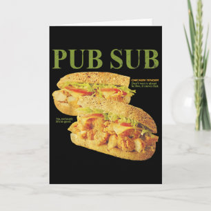 Cartão Tender de Frango Pub Sub Sanduíche Divertido