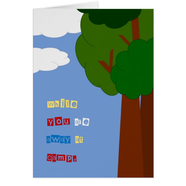 Cartão Tenha o divertimento no acampamento de Verão! (Frente)