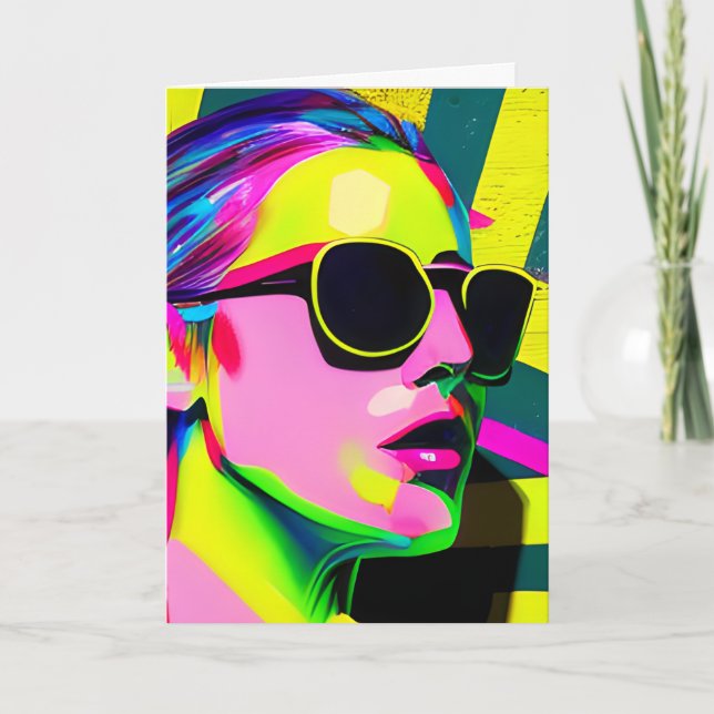 Cartão Tenha um aniversário colorido | Abstrato Art (Frente)