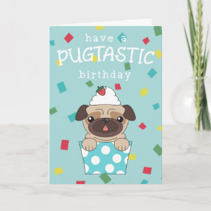 Cartão Tenha Um Aniversário Pugtasista
