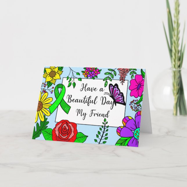 Cartão Tenha um belo dia, desejando que você se recupere, (Frente)