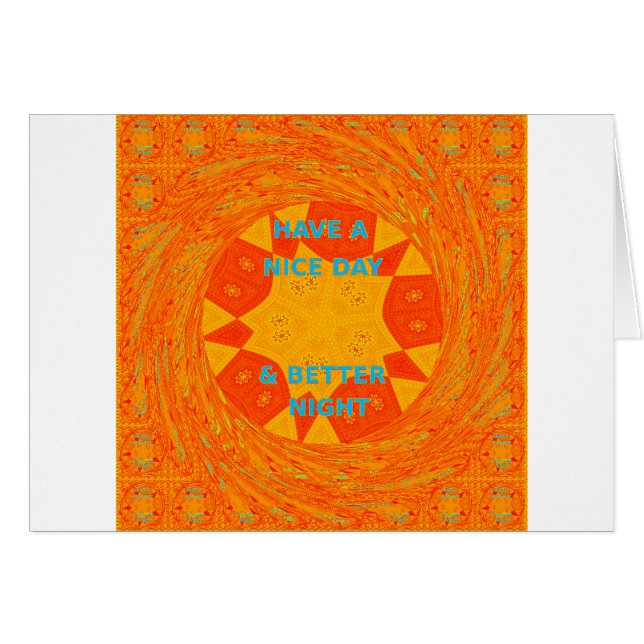 Cartão Tenha um belo dia e um melhor Design vermelho notu (Frente Horizontal)