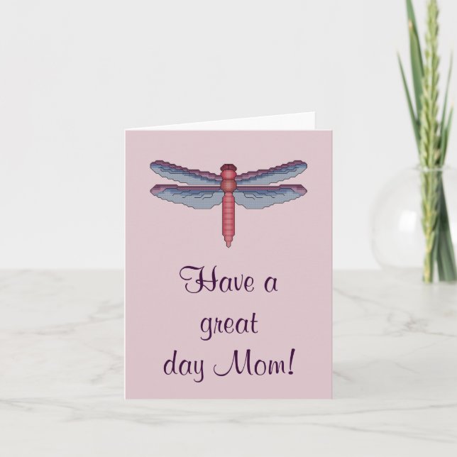 Cartão Tenha um excelente de dia, mãe! Dragonfly Notecard (Frente)