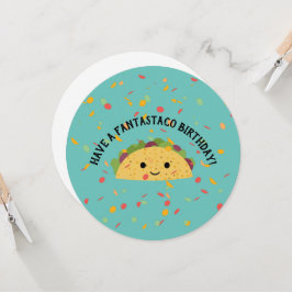 Cartão Tenha um Fantastaco Birthday Cute Kawaii Taco
