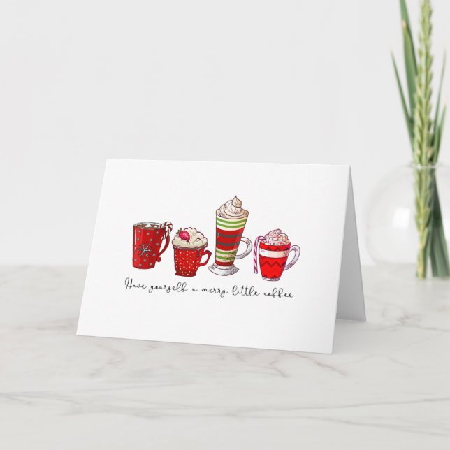 Cartão Tenha um Feliz de Natal no Café (Frente)